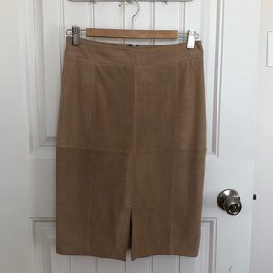 Ann Taylor Perforated Suede Pencil Skirt